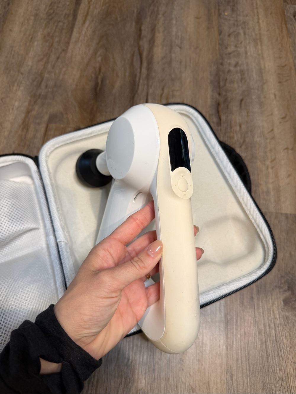 White Theragun Massage Gun with Travel Case - Picture 3 of 5